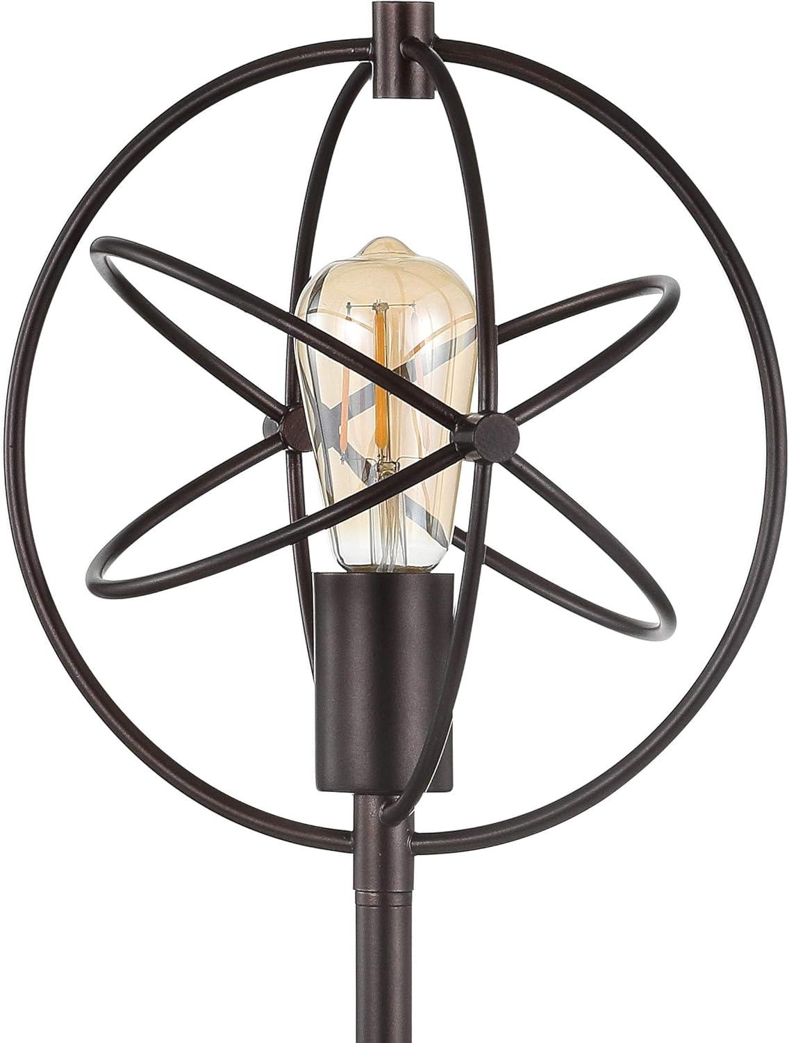 image:imageJONATHAN Y 265 Oil Rubbed Bronze Atomic Caged LED Table Lamp Industrial Modern Metal Desk Lamp with White Marble Base for Living Room Bedroom LED Bulb Included JYL1091A