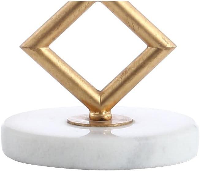 image:imageJONATHAN Y 295 Gold Modern Geometric Table Lamp with Marble Base Glam Diamante Metal Diamond Silhouette Lamp for Bedroom Living Room White Linen Shade LED Bulb Included JYL1080A
