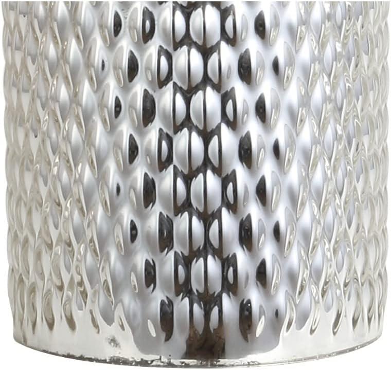 image:imageJONATHAN Y 30 Silver Isabella Studded Glass Table Lamp Contemporary Glam Silver Leaf Base with White Linen Drum Shade for Bedroom Living Room LED Bulb Included JYL1013A