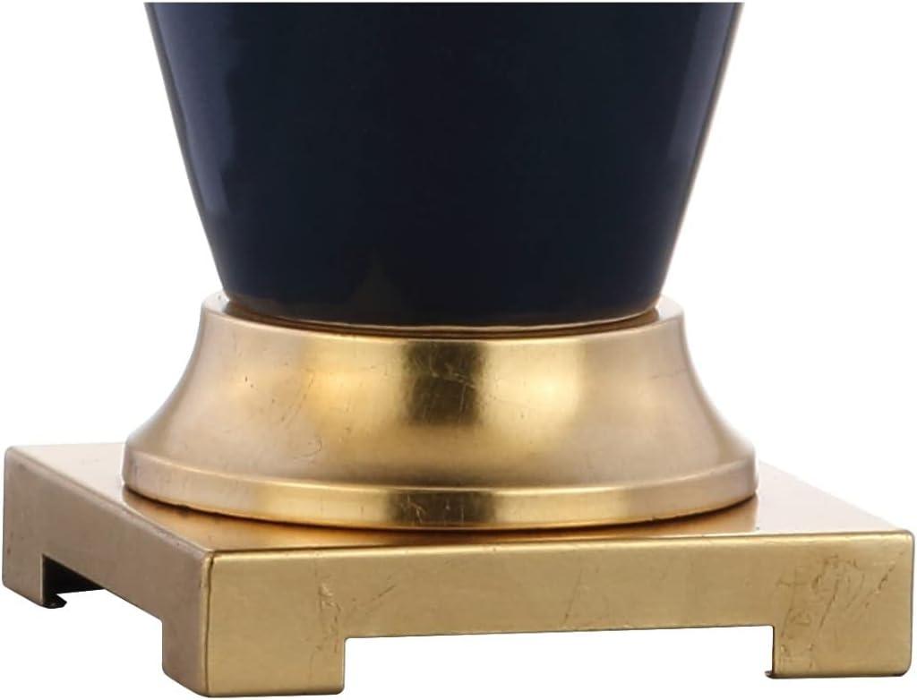 image:imageJONATHAN Y 315 WhiteGray Dip Dye Ceramic Table Lamp for Living Room Large Bedside Lamp for Bedroom with White Linen Drum Shade Traditional End Table Light LED Bulb JYL3017BBlue