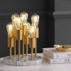 JONATHAN Y 13.5″ Brass Gold 7-Light Modern Metal and Resin Accent Lamp, Mid-Century Cluster Table Lamp with Marble Base for Living Room, Bedroom, LED Bulbs Included JYL1060A