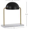 JONATHAN Y 13.5″ Brass Gold and Black Art Deco Dome Table Lamp with White Marble Base, Modern Glam Desk Lamp for Living Room, Office, Bedroom, Metal Shade, LED Bulb Included JYL1044A