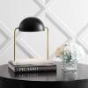 JONATHAN Y 13.5″ Brass Gold and Black Art Deco Dome Table Lamp with White Marble Base, Modern Glam Desk Lamp for Living Room, Office, Bedroom, Metal Shade, LED Bulb Included JYL1044A