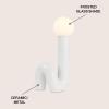 JONATHAN Y 18″ Black Modern Ceramic Spiral Table Lamp for Bedroom Living Room, Katya Minimalist Bedside Lamp, Frosted Glass Shade, LED Bulb Included (JYL5500B)(White)