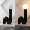 JONATHAN Y 18″ Black Modern Ceramic Spiral Table Lamp for Bedroom Living Room, Katya Minimalist Bedside Lamp, Frosted Glass Shade, LED Bulb Included (JYL5500B)(Black)