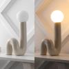JONATHAN Y 18″ Black Modern Ceramic Spiral Table Lamp for Bedroom Living Room, Katya Minimalist Bedside Lamp, Frosted Glass Shade, LED Bulb Included (JYL5500B)(Light Gray)