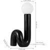 JONATHAN Y 18″ Black Modern Ceramic Spiral Table Lamp for Bedroom Living Room, Katya Minimalist Bedside Lamp, Frosted Glass Shade, LED Bulb Included (JYL5500B)(Black)