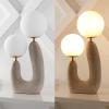 JONATHAN Y 18″ Gray Wood Finish 2-Light Mid-Century Scandinavian Resin Cactus LED Table Lamp, Brass Iron Accents, Frosted Glass Globe Shades, LED Bulbs Included JYL4064A