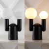 JONATHAN Y 19″ Black 2-Light Modern Mid-Century Resin Cactus LED Table Lamp, Frosted Glass Globe Shades, Scandinavian Minimalist Lamp for Living Room, LED Bulbs Included JYL4063A