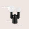 JONATHAN Y 19″ Black 2-Light Modern Mid-Century Resin Cactus LED Table Lamp, Frosted Glass Globe Shades, Scandinavian Minimalist Lamp for Living Room, LED Bulbs Included JYL4063A