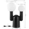 JONATHAN Y 19″ Black 2-Light Modern Mid-Century Resin Cactus LED Table Lamp, Frosted Glass Globe Shades, Scandinavian Minimalist Lamp for Living Room, LED Bulbs Included JYL4063A