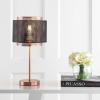 JONATHAN Y 19.7″ Copper and Black Metal Table Lamp, Modern Industrial Double Mesh Drum Shade Desk Lamp for Bedroom Living Room Office, UL Listed, LED Bulb Included JYL6106A