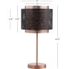 JONATHAN Y 19.7″ Copper and Black Metal Table Lamp, Modern Industrial Double Mesh Drum Shade Desk Lamp for Bedroom Living Room Office, UL Listed, LED Bulb Included JYL6106A
