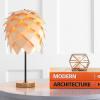 JONATHAN Y 20.5″ Natural and Black Pinecone Wood and Metal LED Table Lamp, Contemporary Organic Modern Scandinavian Desk Lamp for Living Room Bedroom, LED Bulb Included JYL6123A