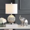 JONATHAN Y 20.5″ Silver Mercury Glass Table Lamp, Contemporary Chrome Sphere Metal Base with Ivory Linen Shade for Bedroom Living Room Nightstand, LED Bulb Included JYL1041A