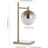 JONATHAN Y 21″ Brass Gold Art Deco Globe LED Table Lamp, Mid-Century Modern Glam Iron Lamp with White Frosted Glass Shade for Living Room Bedroom, LED Bulb Included JYL6012A