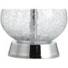 JONATHAN Y 21″ Chrome and Crackled Glass Table Lamp, Contemporary Artisanal Metal Bedside Lamp for Living Room, White Linen Shade, UL Listed, LED Bulb Included JYL4035A
