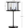 JONATHAN Y 21.5″ Oil Rubbed Bronze 2-Light Metal and Crystal Table Lamp, Traditional Geometric Bedside Lamp with Linear Crystals for Living Room, LED Bulbs Included JYL9053A