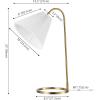 JONATHAN Y 22″ Brass Gold Modern Glam Metal Arc Table Lamp with White Pleated Linen Shade, Adjustable Head Minimalist Desk Lamp for Bedroom Office, LED Bulb Included JYL1147A
