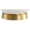 JONATHAN Y 22″ White/Brass Gold Dotted Glass Table Lamp, Contemporary Metal Bedside Lamp with White Linen Drum Shade for Living Room Bedroom, LED Bulb Included, UL Listed JYL6200A