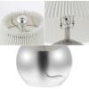 JONATHAN Y 22.5″ Smoke Gradient/Chrome Glass Table Lamp for Living Room Bedroom, Mid-Century Modern Glam Globe Lamp with White Linen Pleated Shade, LED Bulb Included JYL1139A