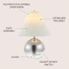 JONATHAN Y 22.5″ Smoke Gradient/Chrome Glass Table Lamp for Living Room Bedroom, Mid-Century Modern Glam Globe Lamp with White Linen Pleated Shade, LED Bulb Included JYL1139A