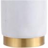 JONATHAN Y 23″ White/Brass Gold Marble LED Table Lamp, Contemporary Modern Glam Column Lamp with White Linen Drum Shade for Living Room Bedroom, LED Bulb Included, UL Listed JYL5022A
