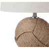 JONATHAN Y 24″ Brown Monkey’s Fist Knotted Rope LED Table Lamp, Coastal Farmhouse Nautical Lamp for Living Room Bedroom, Gray Linen Shade, UL Listed, LED Bulb Included JYL1005A
