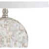 JONATHAN Y 24″ Dennis Cream Mother-of-Pearl Seashell Table Lamp, Coastal Traditional Bedside Lamp for Living Room Bedroom, White Linen Drum Shade, LED Bulb Included JYL1050A