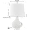 JONATHAN Y 24″ White Terrazzo Resin Gourd LED Table Lamp, Minimalist Modern Coastal Bedside Lamp with White Linen Oval Shade for Living Room, LED Bulb Included JYL4059A