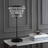 JONATHAN Y 25″ Brass Gold/Clear Table Lamp, Modern Industrial Chandelier Style Light, Clear Crystal Beads, Glam Bedside Nightstand Lamp for Bedroom Living Room, LED Bulb Included (JYL9004B)(Bronze)
