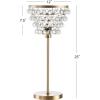 JONATHAN Y 25″ Brass Gold/Clear Table Lamp, Modern Industrial Chandelier Style Light, Clear Crystal Beads, Glam Bedside Nightstand Lamp for Bedroom Living Room, LED Bulb Included (JYL9004B)(Brass Gold)