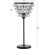 JONATHAN Y 25″ Brass Gold/Clear Table Lamp, Modern Industrial Chandelier Style Light, Clear Crystal Beads, Glam Bedside Nightstand Lamp for Bedroom Living Room, LED Bulb Included (JYL9004B)(Bronze)