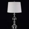 JONATHAN Y 25.5″ Clear Crystal and Chrome Table Lamp, Glam Faceted Sphere Bedside Lamp with White Linen Drum Shade for Living Room, Bedroom, LED Bulb Included, UL Listed JYL5036A