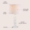 JONATHAN Y 25.5″ Clear Faceted Crystal Table Lamp, Modern Glam Chrome Bedside Lamp with White Linen Drum Shade for Living Room Bedroom, UL Listed, LED Bulb Included JYL2013A