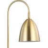 JONATHAN Y 26″ Brass Gold Arched Metal Table Lamp with White Marble Base, Modern Glam Desk Lamp for Living Room, Bedroom or Home Office, LED Bulb Included JYL1092A