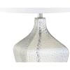 JONATHAN Y 26″ Clear Glass Demijohn Table Lamp, Modern Transitional Bedside Nightstand Lamp for Living Room Bedroom, White Linen Drum Shade, UL Listed, LED Bulb Included JYL5024A