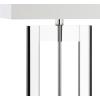 JONATHAN Y 26″ Clear and Black Crystal Table Lamp, Modern Geometric Glam Glass Lamp with White Linen Drum Shade for Living Room Bedroom Nightstand, LED Bulb Included JYL2015A