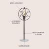 JONATHAN Y 26.5″ Oil Rubbed Bronze Atomic Caged LED Table Lamp, Industrial Modern Metal Desk Lamp with White Marble Base for Living Room Bedroom, LED Bulb Included JYL1091A