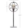 JONATHAN Y 26.5″ Oil Rubbed Bronze Atomic Caged LED Table Lamp, Industrial Modern Metal Desk Lamp with White Marble Base for Living Room Bedroom, LED Bulb Included JYL1091A