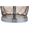 JONATHAN Y 26.5″ Smoked Gray Glass Table Lamp, Modern Faceted Bedside Lamp, White Linen Drum Shade, Chrome Base, LED Bulb Included for Bedroom, Living Room, Nightstand JYL4009A(Smoked Gray)