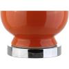 JONATHAN Y 27.5″ White/Brass Gold Modern Ceramic Gourd Table Lamp for Living Room, Large Bedside Nightstand Lamp for Bedroom, White Linen Drum Shade, LED Bulb Included (JYL4023D)(Coral)