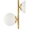 JONATHAN Y 28″ Brass Gold 2-Light Art Deco LED Table Lamp, Coastal Vintage Iron Lamp with White Marble Base and Frosted Glass Globe Shades, LED Bulbs Included JYL1107A