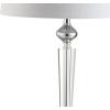 JONATHAN Y 28.25″ Clear Crystal Table Lamp, Chrome Candlestick Base with White Linen Drum Shade, Traditional French Country Lamp for Living Room, LED Bulb Included JYL2051A