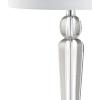 JONATHAN Y 28.5″ Clear Crystal Table Lamp, Modern Glam Column Lamp with White Linen Drum Shade for Living Room Bedroom Nightstand, Chrome Finish, LED Bulb Included JYL5018A