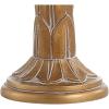 JONATHAN Y 28.7″ Antique Gold Traditional Resin LED Table Lamp, Classic Embossed Leaf Design with White Linen Drum Shade for Living Room Bedroom, LED Bulb Included JYL3032A
