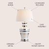 JONATHAN Y 28.75″ Silver/White Striped Ceramic Modern LED Table Lamp, Glam Hollywood Regency Bedside Lamp for Living Room Bedroom, White Linen Shade, LED Bulb Included JYL6603A