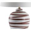 JONATHAN Y 29″ Brown/White Ceramic Table Lamp for Living Room Bedroom Office, Modern Coastal Bedside Lamp with White Linen Shade, Traditional Nightstand Lamp, LED Bulb (JYL3016B)(Brown/White)