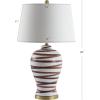 JONATHAN Y 29″ Brown/White Ceramic Table Lamp for Living Room Bedroom Office, Modern Coastal Bedside Lamp with White Linen Shade, Traditional Nightstand Lamp, LED Bulb (JYL3016B)(Brown/White)