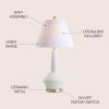 JONATHAN Y 29″ White/Brass Ceramic Table Lamp for Bedroom, White Linen Shade, Mid-Century Modern Gourd Bedside Lamp for Living Room, LED Bulb Included (JYL6207B)(White)